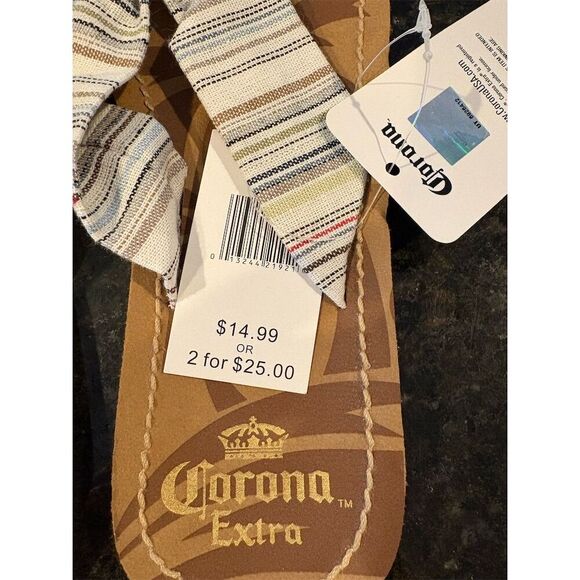 Corona Extra Women's Slingback Sandals Size 8 Multicolor Striped Casual - Picture 2 of 6